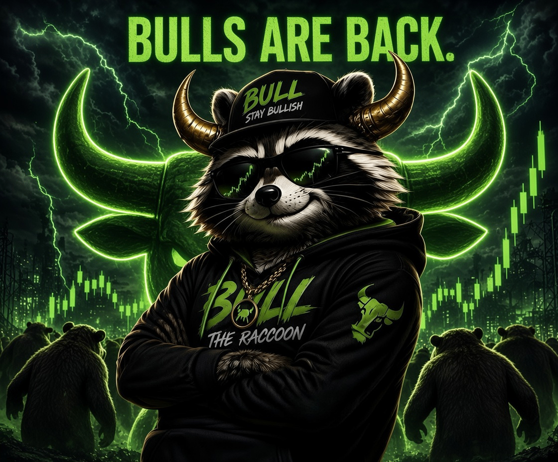 Bullcoon with neon bull horns — the bulls are back